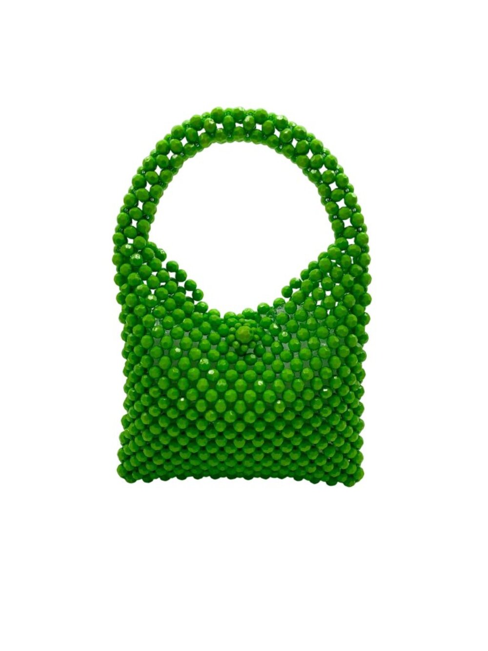 MMS Brands Green Handmade Beaded Tote Bag